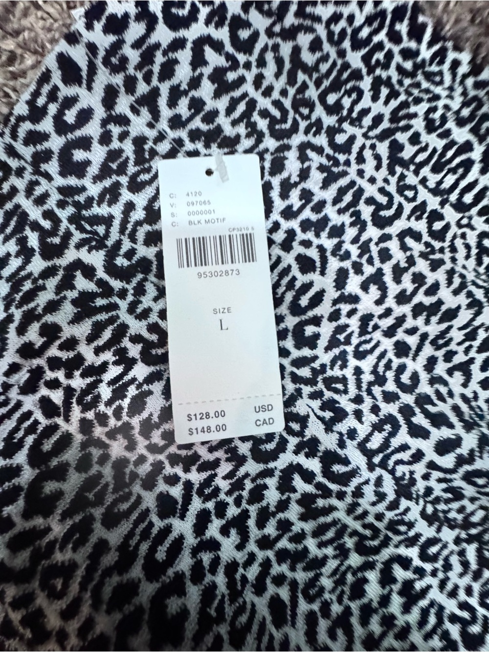 Anthropologie Black & White Leopard-Print Slip Dress